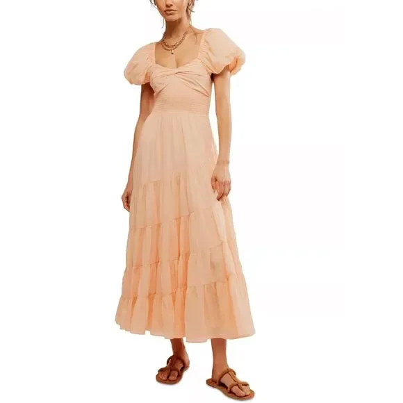 Free People Sundrenched Short-Sleeve Maxi Dress Size Medium NWT! $148 retail - Picture 3 of 8